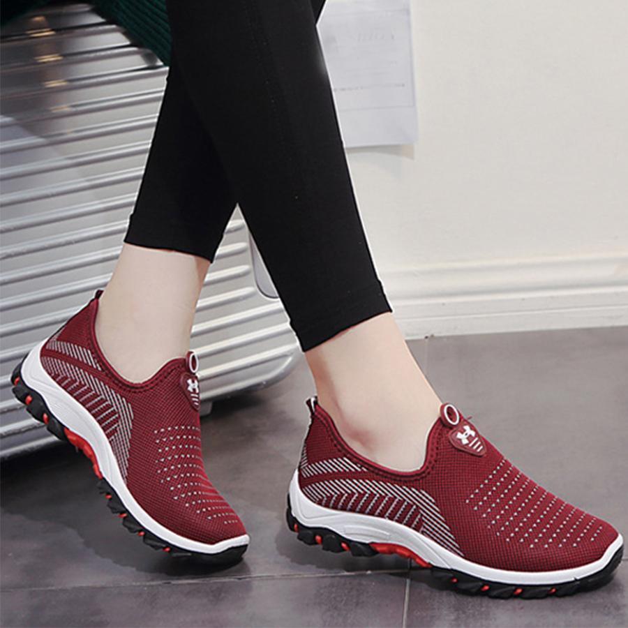 Color block flat round toe casual cheap sport sneakers