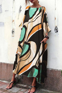 Baggy And Fashionable Print Maxi Dress