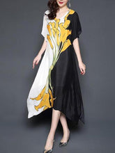 Load image into Gallery viewer, Round Neck  Printed Maxi Dress