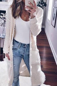 Fashion Long Sleeve Plain Pocket Cardigans