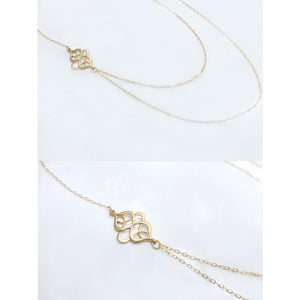 Hollow Out Lotus Layers Chain Necklace