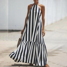 Load image into Gallery viewer, 2019 New Loose Hanging Neck Striped  Maxi Dresses