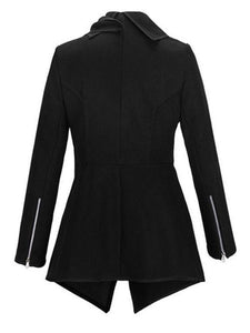 Stylish Zips Asymmetrical Hems Overcoats