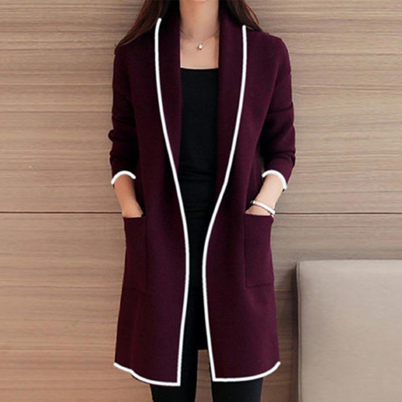 Lapel Casual Solid Trench Coats