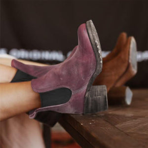 Stylish Leather High Heel Women Boots