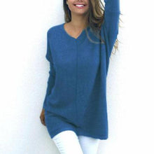 Load image into Gallery viewer, V Neck  Loose Fitting Plain Sweaters