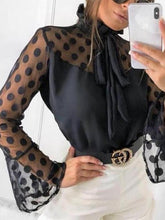 Load image into Gallery viewer, Fashion Polka Dotr   Bell Sleeve  Polka Dot Blouse