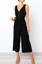 Load image into Gallery viewer, Elegant V Collar Sleeveless Plain Jumpsuit With Waistband