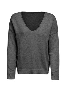 V Neck Long Sleeve Plain Knitting Sweaters