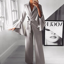 Load image into Gallery viewer, Fashion Pure Colour Bell Sleeve Jumpsuits