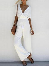 Load image into Gallery viewer, Stylish Crossed Deep V Jumpsuit