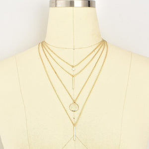 Pentagon Star Pendant Multilayer Necklace