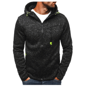 Men's Sports And Leisure Jacquard Sweater Fleece Cardigan Hooded Jacket