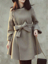 Load image into Gallery viewer, Elegant Bowknot Slim Woolen Coat