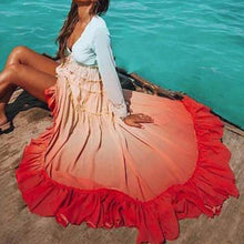 Load image into Gallery viewer, Fashion Gradation V Neck Waist Maxi Dresses