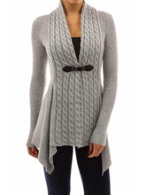 Load image into Gallery viewer, Ribbed Irregular Hem Knitted Cardigan