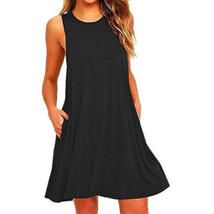 Fashion Sleeveless Packet Shift Dress