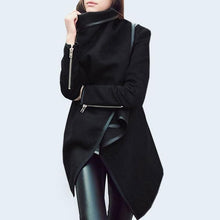 Load image into Gallery viewer, Stylish Zips Asymmetrical Hems Overcoats