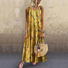 Load image into Gallery viewer, Fashion Floral Stitching Round Neck Sleeveless Loose Dresses