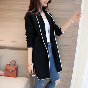 Pure Color Fashion Lapel With Loose Long Sleeve Coat