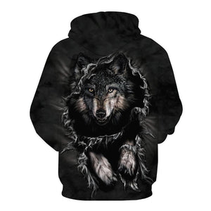 Wild Wolf Pattern Hoodie