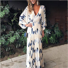 Load image into Gallery viewer, Sexy Floral Print Long Sleeves Vacation Maxi Dress