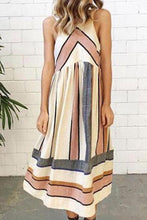 Load image into Gallery viewer, Maternity Casual Stripe Sleeveless Tea-Length Dress