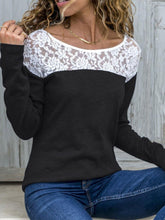 Load image into Gallery viewer, Round Neck  Lace Patchwork T-Shirts