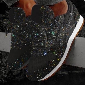 Women's Solid Color Sequined Sneakers