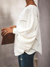 Load image into Gallery viewer, Pure Color Loose   Jumper OL Commuter Hollow Knit Sweater