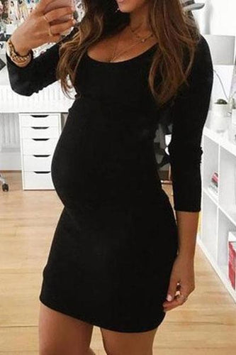 Maternity Long Sleeve Short Dress