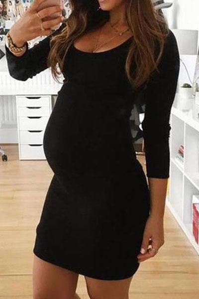 Maternity Long Sleeve Short Dress