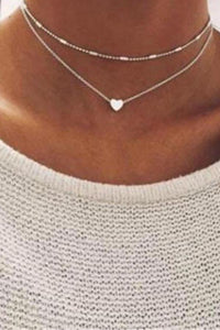 Simple Hearts Copper Multilayer Clavicle   Necklace