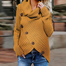 Load image into Gallery viewer, Maternity High Neck Pure Color Button Sweater