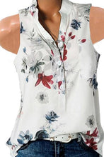 Load image into Gallery viewer, Sleeveless V Neck Flower Printed Shirt