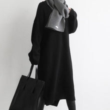 Load image into Gallery viewer, Fashion Simple Loose Long Sleeves Knitted Sweater Shown Thin Maxi Dress