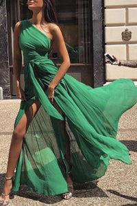 Sexy One Shoulder Sleeveless Maxi Dress