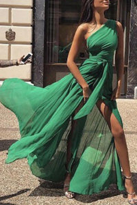 Sexy One Shoulder Sleeveless Maxi Dress