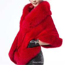 Load image into Gallery viewer, Luxury Faux Fur Collar Cape Sleeve Coat