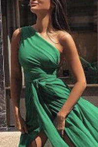 Sexy One Shoulder Sleeveless Maxi Dress