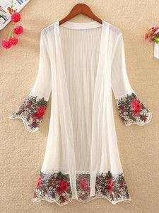 Embroidered  Embroidery Elegant Cardigans