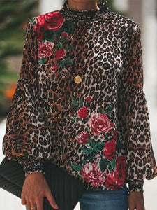 Ladies Leopard Print Blouse