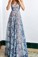 Load image into Gallery viewer, Printed High Waist And Large Swing Evening Dress