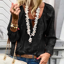 Load image into Gallery viewer, Lace Up Fashion V Neck  Long Sleeve Blouses