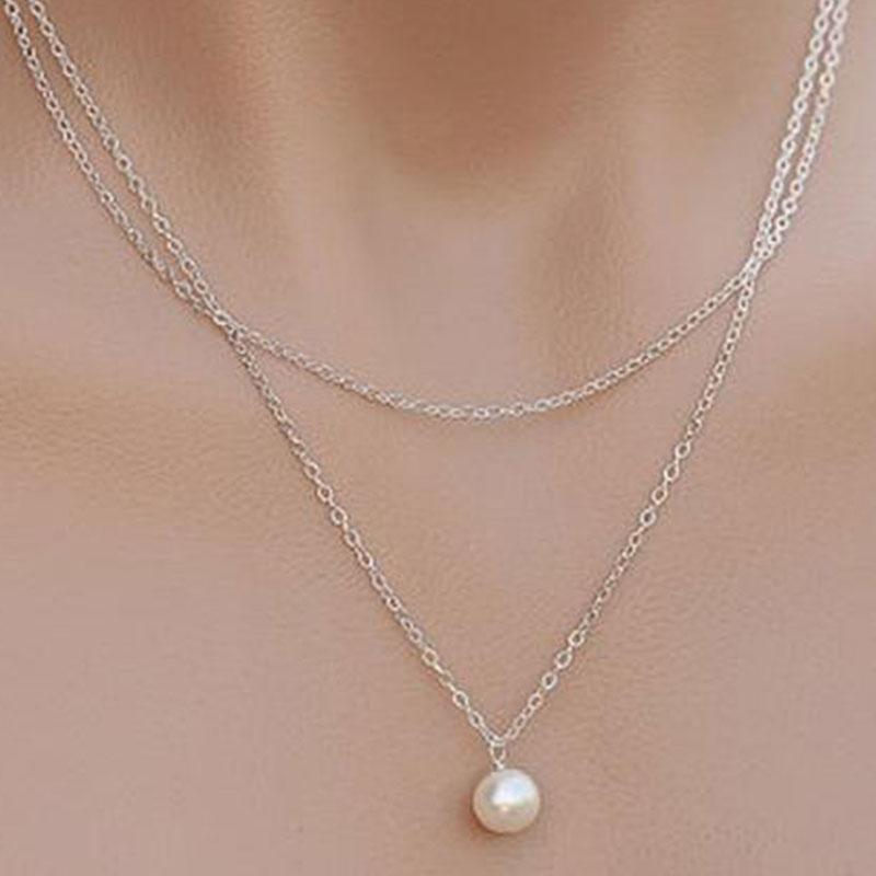 Two Pieces Faux Peral Necklace For Women