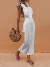 Load image into Gallery viewer, Ruffled Backless Sexy Linen Jumpsuit