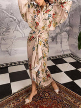 Load image into Gallery viewer, Elegant Fashion Loose Floral Button V Collar Long Sleeve Fork Maxi Dress