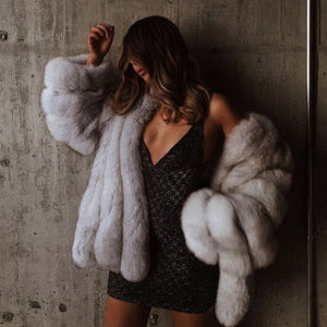 Fashion Faux Fur Long Sleeve Coats