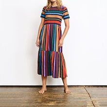 Load image into Gallery viewer, Fabulous Round Neck  Striped Casual Dresses