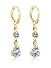 Load image into Gallery viewer, Rhinestoned Faux Crystal Oval Drop Earrings